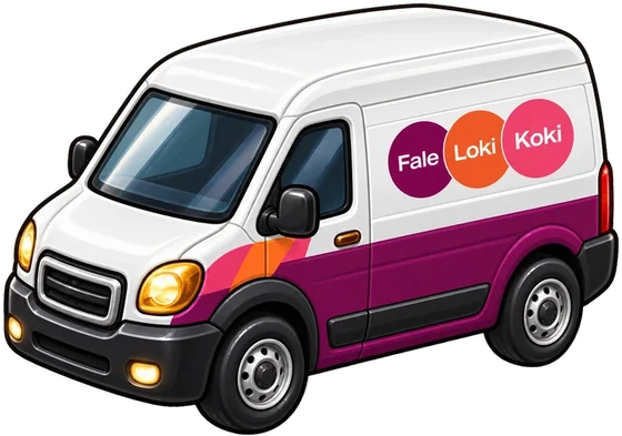 Bus kurierski w barwach Fale Loki Koki